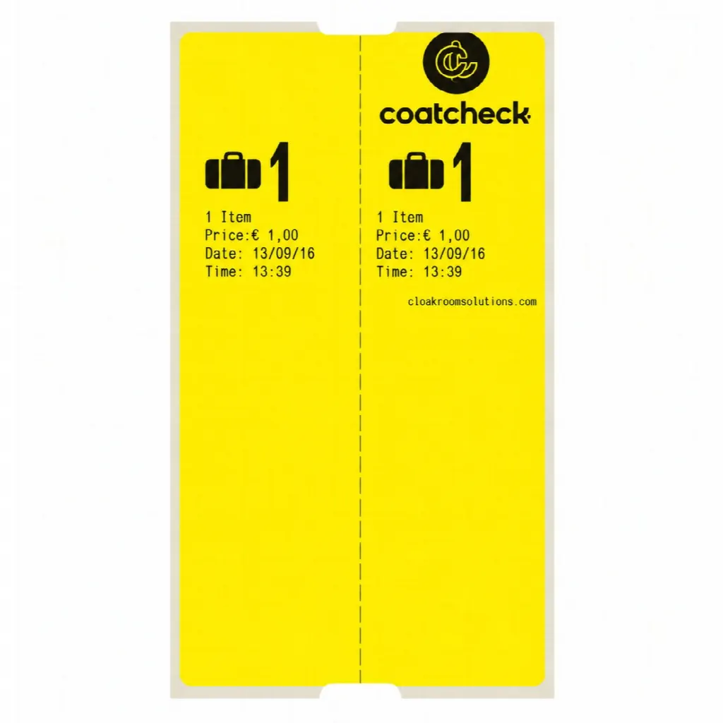 CoatCheck Luggage Labels, 14×160 tickets, yellow