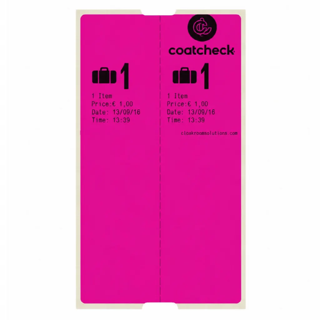 CoatCheck Luggage Labels, 14×160 tickets, pink