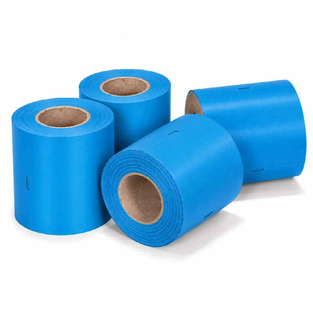Coatcheck roll, ‘economy’ entrance tickets without control strip, 14 x 550 tickets, blue