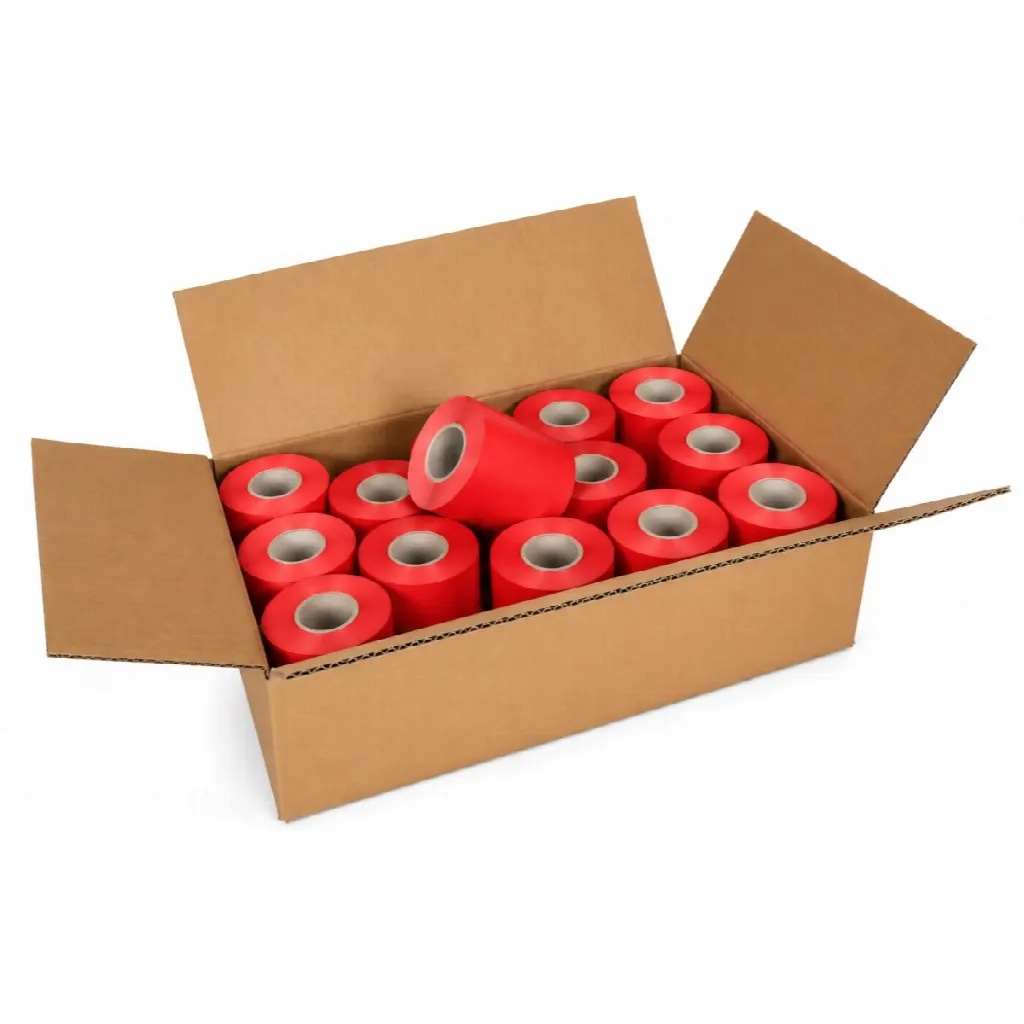 Coatcheck roll, ‘economy’ entrance tickets without control strip, 14 x 550 tickets, red