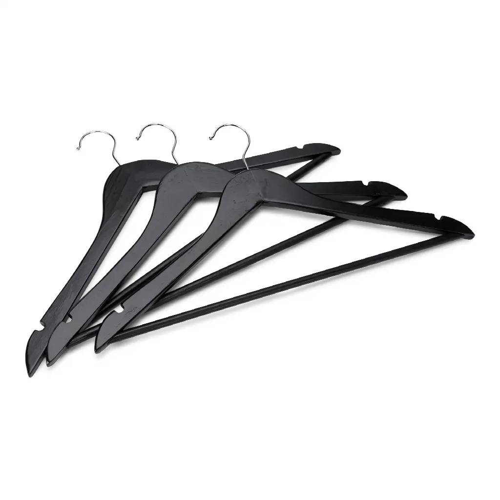 stylish black wooden coathangers, 50pcs