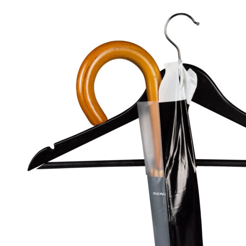 300 umbrella bags for short and long umbrellas using a hanger.